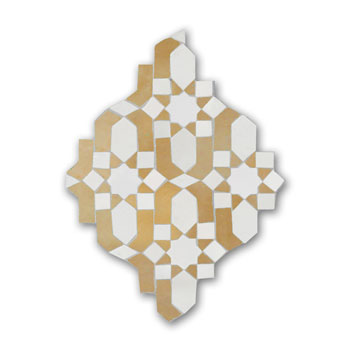 Mosaic House Moroccan tile Dazzle 1-32 White,   Tan, beige, natural, terracotta   solid zellige, mosaic, zellij, field, pattern, glaze, intricate, classic, traditional, complex 